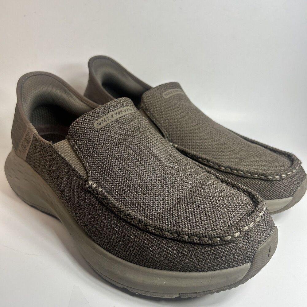 Skechers Mens Slip-ins Shoe Size 10 Relaxed Fit Parson Ralven Taupe Brown - Picture 3 of 6